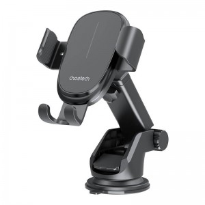 Choetech Gravity car holder with charger Choetech T203-F, 15W (black)