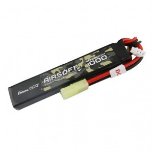 Gens Ace 25C 1000mAh 2S1P 7.4V Airsoft Gun Lipo Battery with mini Tamiya Plug