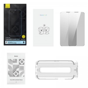 Baseus Privacy tempered Glass Baseus Iphone 14 Pro Max (2pcs) with 2 cleaning kits and dust-proof installation tool