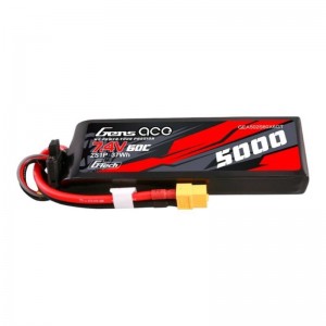 Gens Ace G-Tech 5000mAh 7.4V 60C 2S1P Lipo PC material case with XT60 Plug