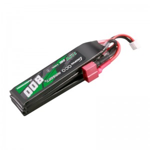 Gens Ace 25C 800mAh 3S1P 11.1V NUNCHUCK 3X Airsoft Gun Lipo Battery with Deans(T) Plug