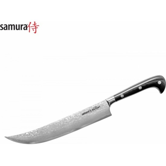 Samura SULTAN Universāls virtuves nazis Sagriešanai šķēlēs 210 mm no AUS 10 Damaskas tērauda 61 HRC (67 slāņu)