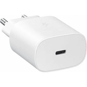 Samsung EP-TA800EWE Adaptīvā 25W Ceļojuma adapteris USB-C 2A Super ātrā lādētāja balts (OEM)