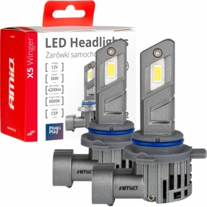 Amio LED Headlights X5-series WINGER HIR2 6000K max 50W AMIO-03950