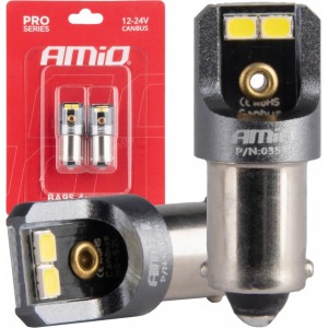 Amio LED bulbs CANBUS PRO T4W BA9S 4x2016 SMD white 12V 24V AMIO-03579