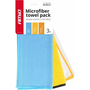 Amio Microfiber towel pack 30x40cm 275/300/600g AMIO-03750