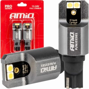 Amio LED CANBUS PRO series T15 W16W 4x3030 SMD White 12/24V FULL CANBUS AMIO-03581