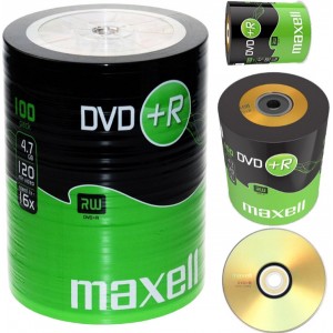 Maxell DVD+R Цифровые Диски DVDR / 4.7GB / 16x SPEED / 120mins / 100 Pack