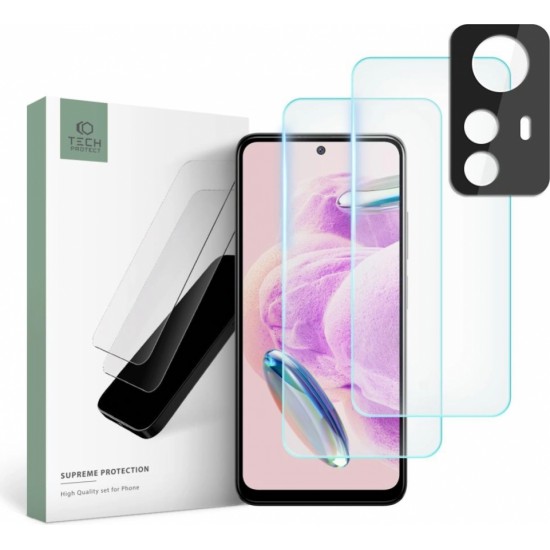 Tech-Protect Supreme Set for Xiaomi Redmi Note 12S 2x Tempered Glass for Display / Tempered Glass for Camera