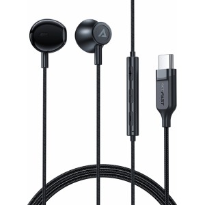 Acefast L2 in-ear headphones with USB-C connector, microphone and remote control 1.2 m - black