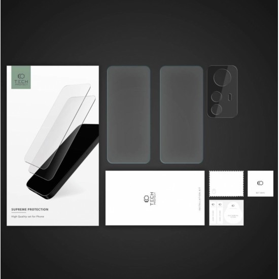 Tech-Protect Supreme Set for Xiaomi Redmi Note 12S 2x Tempered Glass for Display / Tempered Glass for Camera