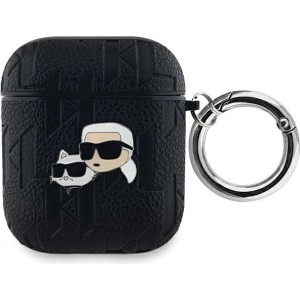 Karl Lagerfeld Monogram Karl & Choupette Head case for AirPods 1 / 2 - black