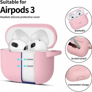 Tech-Protect Silicone Hook Case for Apple AirPods 3 - Pink