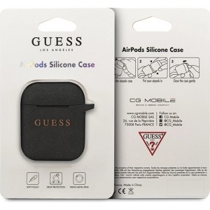 Guess GUACCSILGLBK AirPods cover black/black Silicone Glitter