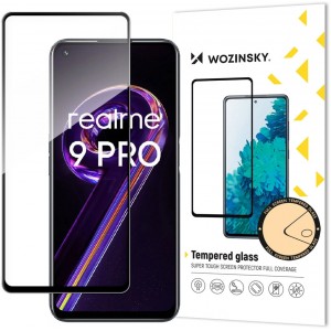 Wozinsky Tempered Glass Full Glue Super Tough Screen Protector Full Coveraged with Frame Case Friendly for Realme 9 Pro black (universal)