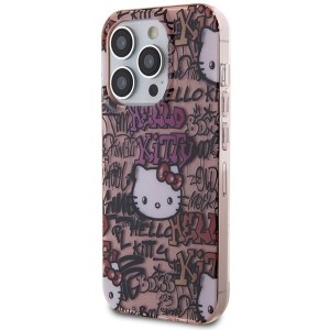 Hello Kitty case for iPhone 15 Pro 6,1" pink hardcase IML Tags Graffiti