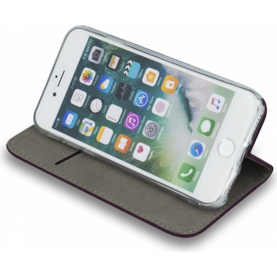 None Smart Magnetic case for iPhone 15 6,1" burgundy