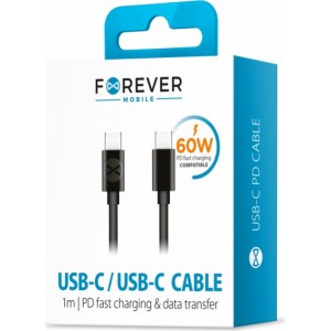 None Forever cable USB-C - USB-C 1,0 m 60W black