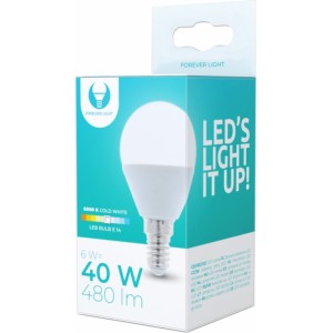 Telforceone LED bulb E14 G45 6W 6000K 480lm Forever Light