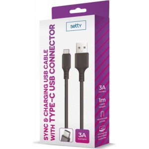 None Setty cable USB - USB-C 1,0 m 3A black