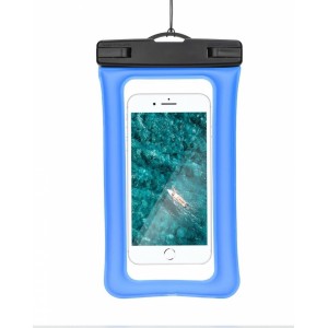 OEM Waterproof bag for mobile phone with plastic closing AIRBAG blue