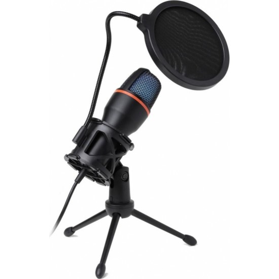 ART condenser stand microphone with mechanical filter and diaphragm with light tripod AC-02 black