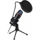 ART condenser stand microphone with mechanical filter and diaphragm with light tripod AC-02 black