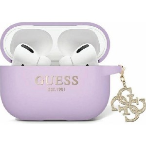 Guess case for APPLE AirPods Pro 2 (2022 / 2023) GUAP2LECG4U ( Liquid Silicone Glitter Triangle Charm) purple