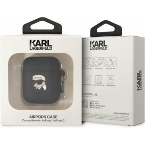 Karl Lagerfeld case for APPLE Airpods 1 / 2 KLA2RUNIKK (3D Sil NFT Karl) black