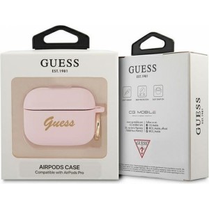 Guess case for APPLE AirPods Pro GUAPSSSI (Silicone Vintage Script) pink