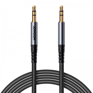 Joyroom SY-A09 AUX cable 3.5mm mini jack to 3.5mm mini jack, braided, 1.2m (black)