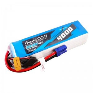 Gens Ace G-Tech 4000mAh 22.2V 45C 6S1P Lipo Battery Pack with EC5 plug