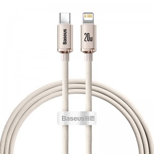 Baseus Kabel USB-C do iP Baseus Crystal Shine,  20W, 1.2m (różowy)