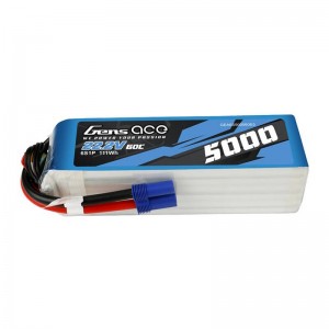 Gens Ace 5000mAh 22.2V 60C 6S1P Lipo Battery Pack with EC5 Plug connector