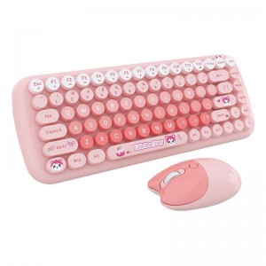 Mofii Candy New 2.4G Wireless Keyboard + Mouse Set (Pink)