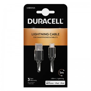 Duracell Cable USB to Lightning Duracell 1m (black)