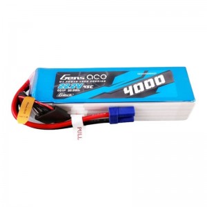 Gens Ace G-Tech 4000mAh 22.2V 45C 6S1P Lipo Battery Pack with EC5 plug