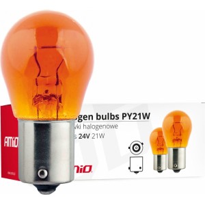 Amio Halogen bulbs PY21W BAU15s 24V 21W AMBER