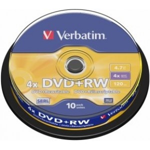 Verbatim Matricas DVD+RW SERL  4.7GB 4x 10 Pack Spindle