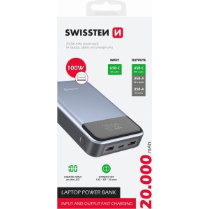 Swissten Power Bank для Ноутбука  20 000 mAh 100W