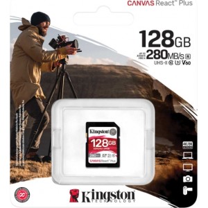 Kingston React Plus SD Флеш Память 128GB / 280 / 100MB/s / U3 V60
