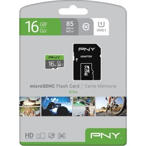 PNY Elite microSDHC UHS-I 10 klase Atmiņas Karte 16GB