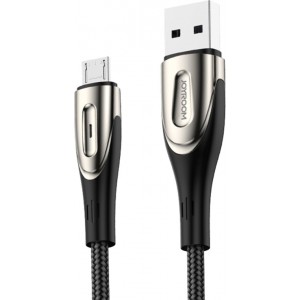 Joyroom Sharp Series S-M411 USB-A / micro USB 3A 1.2m Cable with Charging Indicator - Black