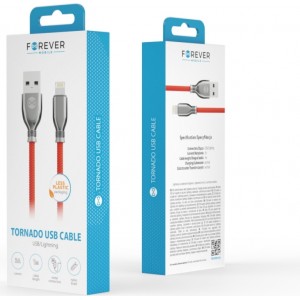 Forever Tornado cable USB - Lightning 1,0 m 3A red