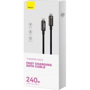 Baseus cable Tungsten PD USB-C - USB-C 1,0m black 240W