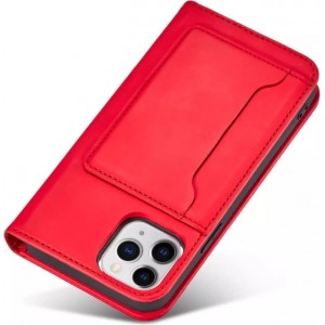 4Kom.pl Magnet Card Case case for iPhone 12 cover card wallet stand red