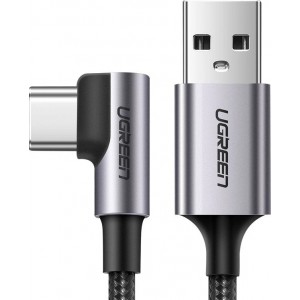 Ugreen US284 50941 USB-A (straight) / USB-C (angled) 3A Cable 1m - Gray