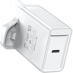 Vention USB-C Wall Charger Vention FADW0-UK 20W UK White