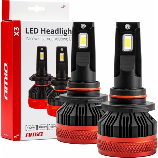 Amio LED Headlights X3 Series HB3 9005/HIR1 9011/H10 AMiO-02982