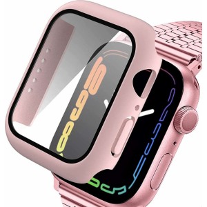 Alogy 2in1 case with glass overlay for Apple Watch 7 45mm Pink